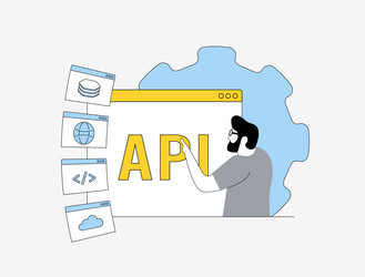 api integration - application programming vector image