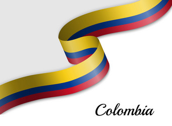 Colombia Flag Ribbon Banner vector