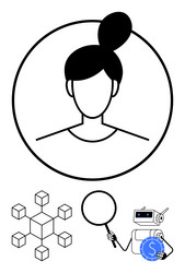 Digital Identity & Blockchain Network vector image