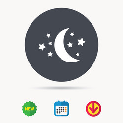 moon and stars icon night sleep sign vector