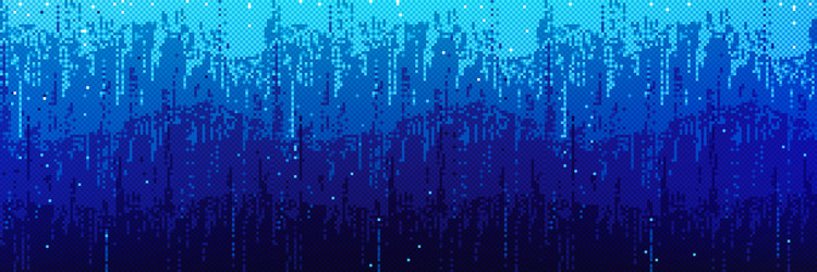 pixel bitmap pattern with blue gradient shade vector image