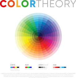 Monochromatic color wheel scheme theory Royalty Free Vector