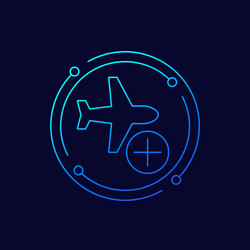 add a flight icon with an airplane linear design vector