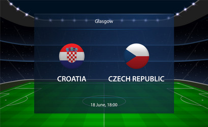 Croatia vs czech republic football scoreboard vector