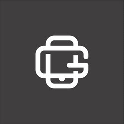 modern linear icon tech gadget with a built-in vector image