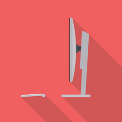 Side View of Desktop Computer vector image