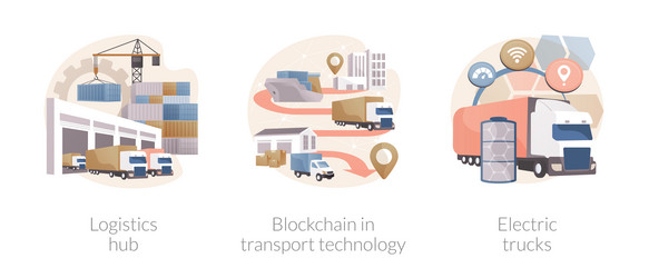 Global logistics center abstract concept vector