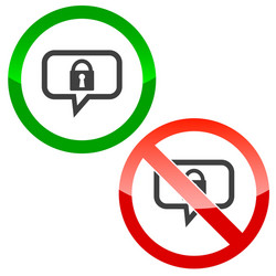 Locked message permission signs vector