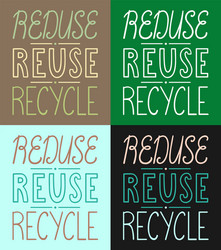 Zero waste handdrawn letterings with recycle signs