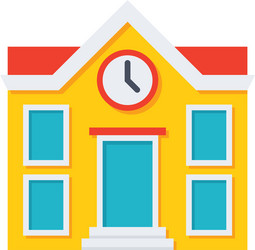 School flat building icon Royalty Free Vector Image