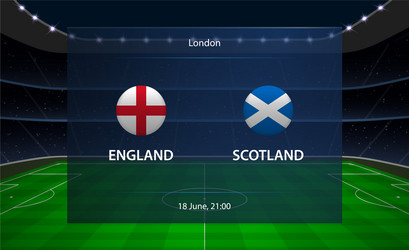 england vs scotland football scoreboard broadcast vector