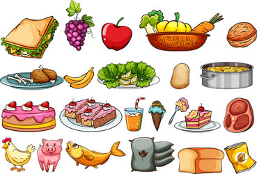 Food and ingredients set vector