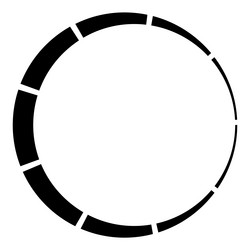 9 part section segmented circle abstract dashed vector image