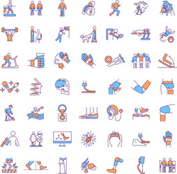 Artificial limbs rgb color icons set vector