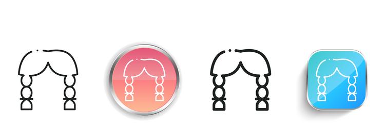 braid icon thin linear regular and button style vector image