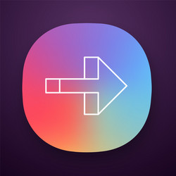 right arrow app icon forward pointer turn vector image