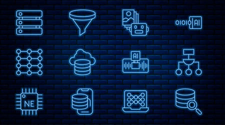 set line server algorithm artificial intelligence vector image