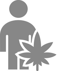 User profile with marijuana leaf gray icon drug vector