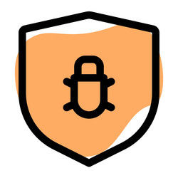 antivirus shield designed to detect bugs in system vector image