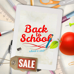 Back to school sale background eps 10 vector