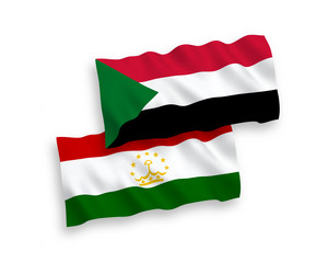 flags of tajikistan and sudan on a white Vector Image