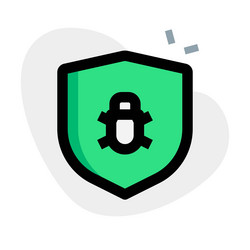 Antivirus shield designed to detect bugs in system vector