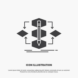 Algorithm design method model process icon glyph vector