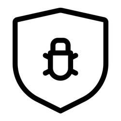 antivirus shield designed to detect bugs in system vector image