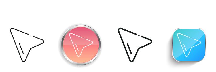 cursor icon thin linear regular and button style vector image