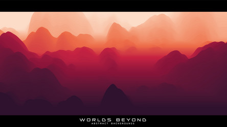 Fog over mountains landscape panorama vector