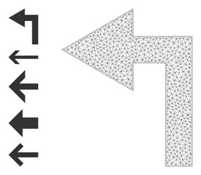 polygonal net turn left icon with simple vector image