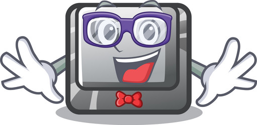 Geek button g on a game cartoon vector