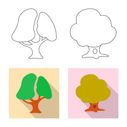 Isolated object of tree and nature icon set vector