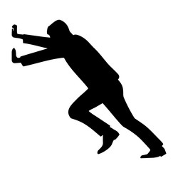 Man pushing skateboard silhouette Royalty Free Vector Image