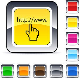 www click square button vector image