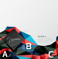 3d polygonal object triangles abstract background vector image