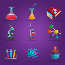 Chemistry lab icon set vector