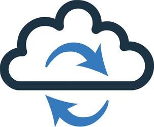 cloud network refresh syncing icon graphics vector image