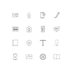 Web linear thin icons set outlined simple vector