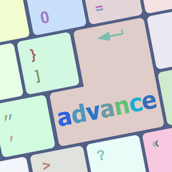 Advance on computer keyboard key enter button vector