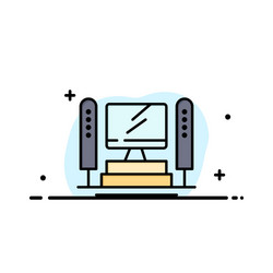 computer computing server cpu business flat line vector image