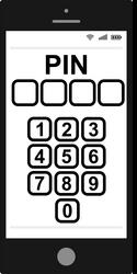 entering pin code on smartphone vector