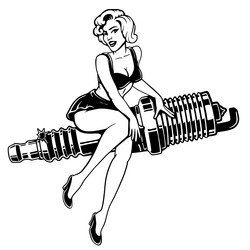 Pinup Girl Garage Vector Images (63)