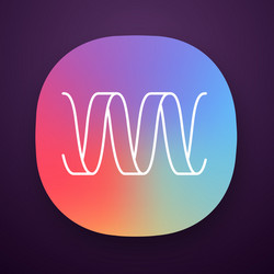 sound wave app icon wavy ribbon line music melody vector