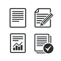 document icons file with chart and checkbox vector image
