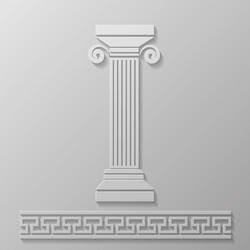 Realistic white antique column Royalty Free Vector Image