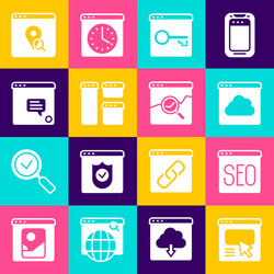 set ui or ux design cloud technology data vector image