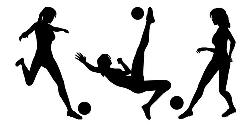 silhouettes of female soccer or football players Vector Image