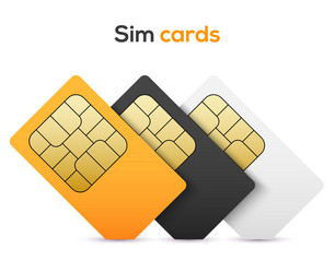 Sim card mobile phone icon chip simcard vector