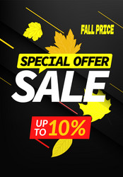 Autumn sale special offer up to 10 discount banner vector